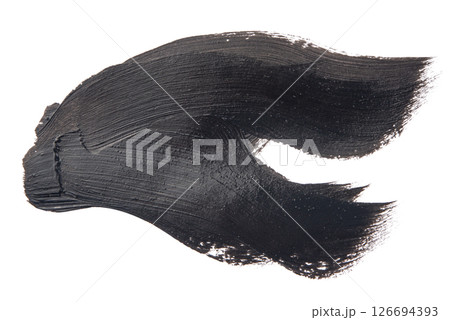 hand drawn textured black oil tick brush stroke, isolated on white background. hand drawn textured black oil tick brush stroke, isolated on white background. 126694393