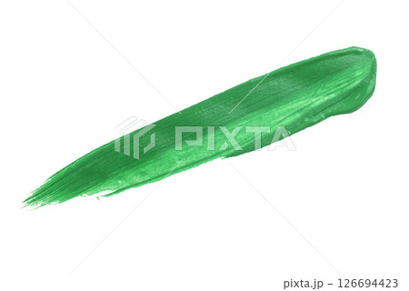 paint smear smudge swatch isolated on white background. Cream makeup texture. Colored cosmetic product brush stroke swipe sample 126694423