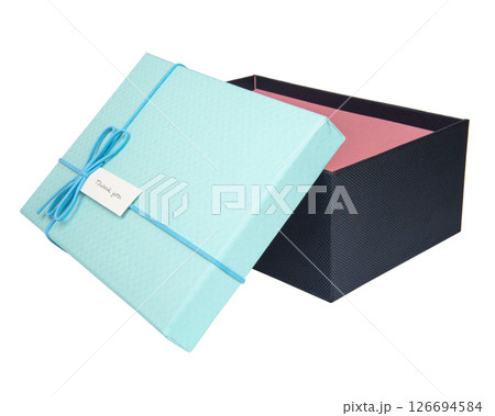 gift box with ribbon isolated on a white background. 126694584