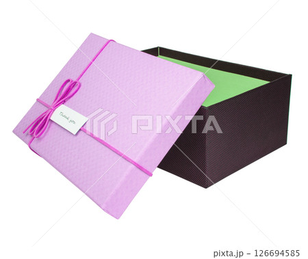 gift box with ribbon isolated on a white background. 126694585