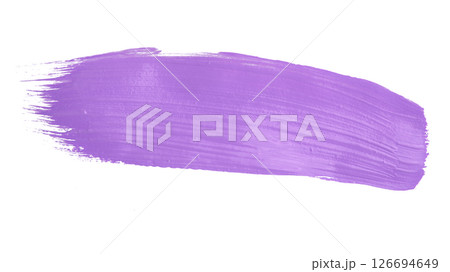 Colored brush stroke paiting over isolated background, canvas watercolor texture, pink lipstick smudge 126694649