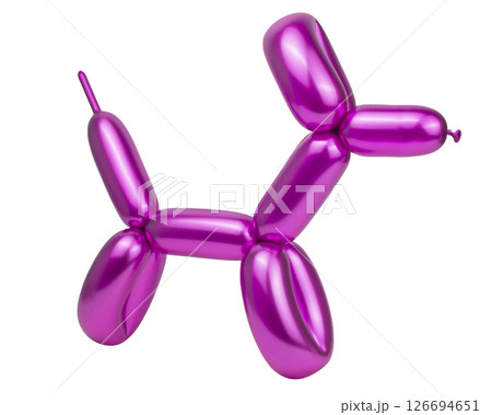 Balloon pink dog party model isolated on the white background Balloon pink dog party model isolated on the white background 126694651