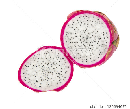 dragonfruit with slice isolated on white background dragonfruit with slice isolated on white background 126694672