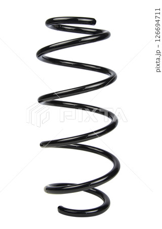 Black Coil Spring Isolated On White Background 126694711
