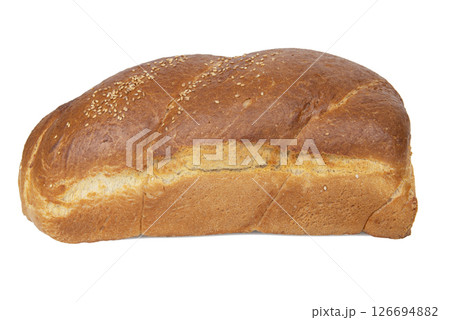 fresh baked bread isolated on white background 126694882