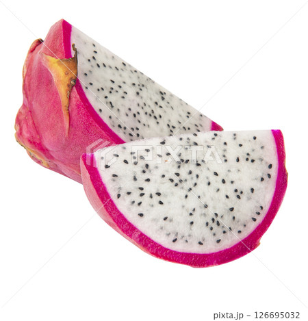 dragonfruit with slice isolated on white background 126695032