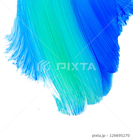 Acrylic brush stroke paiting over isolated background, canvas watercolor texture 126695270