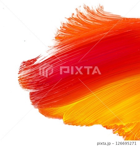 Acrylic brush stroke paiting over isolated background, canvas watercolor texture 126695271