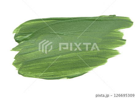 Green brush stroke isolated over white background Green brush stroke isolated over white background 126695309