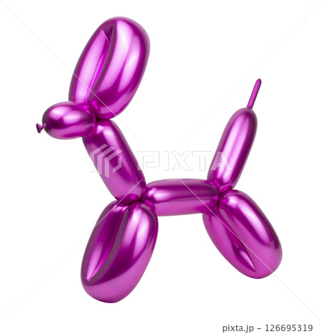 Bright party balloon dog figure isolated on the white background Bright party balloon dog figure isolated on the white background 126695319