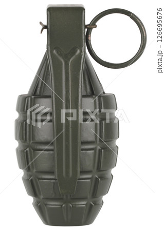 Fragmentation hand grenade isolated on white background Fragmentation hand grenade isolated on white background 126695676