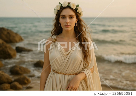 Young Woman as Aphrodite by the Seaside 126696081