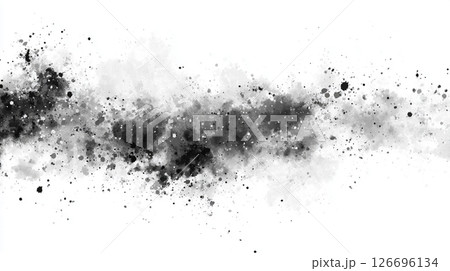 インクスプラッシュが広がるモノクロ背景 インクスプラッシュが広がるモノクロ背景 126696134