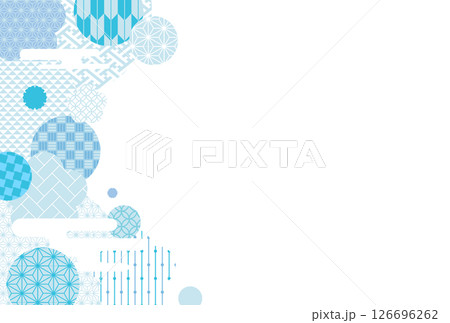 夏の季節の涼しい和柄背景イラスト 126696262