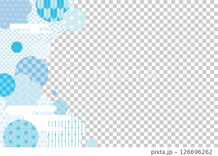 夏の季節の涼しい和柄背景イラスト 126696262