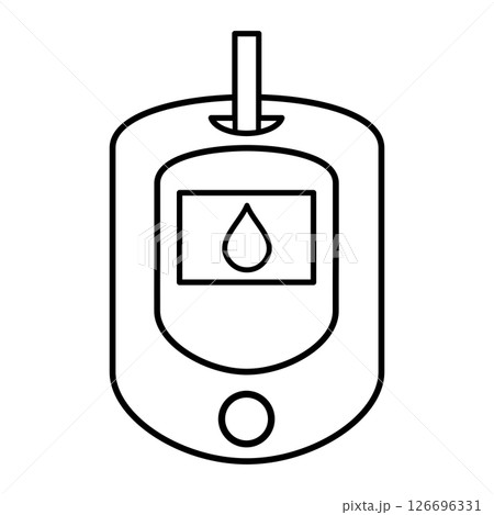 Glucose Meter Icon Line Style Black and White Vector for Diabetes and Medical Use Glucose Meter Icon Line Style Black and White Vector for Diabetes and Medical Use 126696331