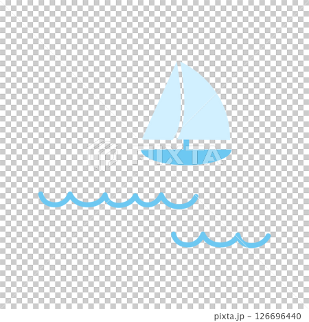 帆船和海浪的插圖 126696440