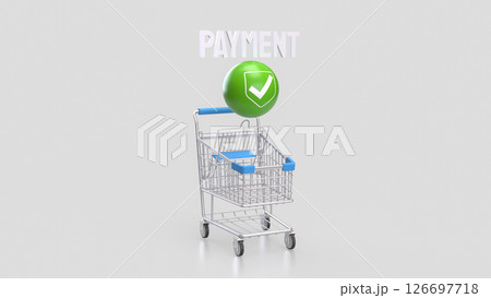 The Green sphere and icon on Mobile  3d Rendering. 126697718