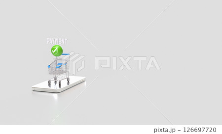 The Green sphere and icon on Mobile 3d Rendering. The Green sphere and icon on Mobile 3d Rendering. 126697720