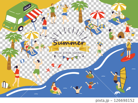 人們享受夏日的海 126698152