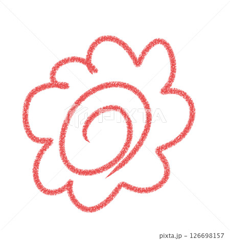 赤色のはなまるイラスト - シンプルで可愛い手書き風デザイン 赤色のはなまるイラスト - シンプルで可愛い手書き風デザイン 126698157