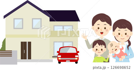 若い家族とマイホーム 126698652