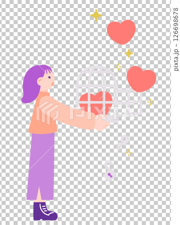 女人解放心靈的插畫:靈性解放與自由的隱喻 女人解放心靈的插畫:靈性解放與自由的隱喻 126698678