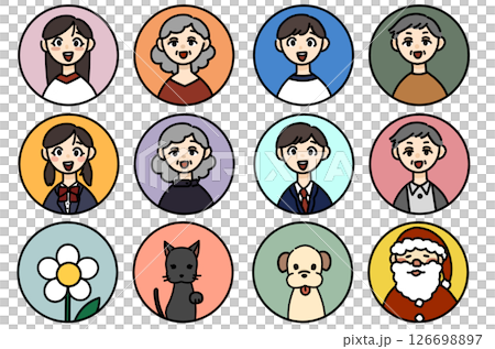 Character illustrations: various icons Character illustrations: various icons 126698897