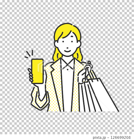 Woman making electronic payment with smartphone Woman making electronic payment with smartphone 126699208