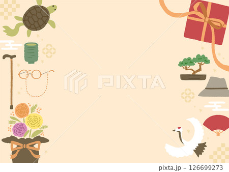 敬老の日のイメージイラストのフレーム 背景素材 敬老の日のイメージイラストのフレーム 背景素材 126699273