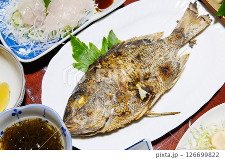 タカベの塩焼き。南伊豆の民宿の美味しい晩ごはん。 ヒリゾ浜中木南伊豆町伊豆半島静岡県2024 126699822