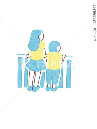 柵の向こうを見る二人の子ども 柵の向こうを見る二人の子ども 126699845