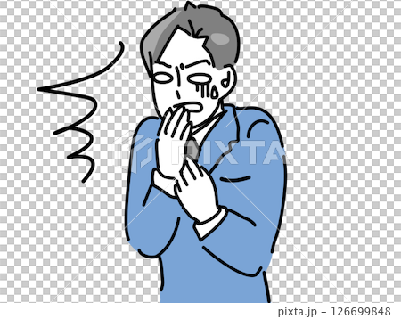 一位震驚的商人的簡單向量插圖 126699848