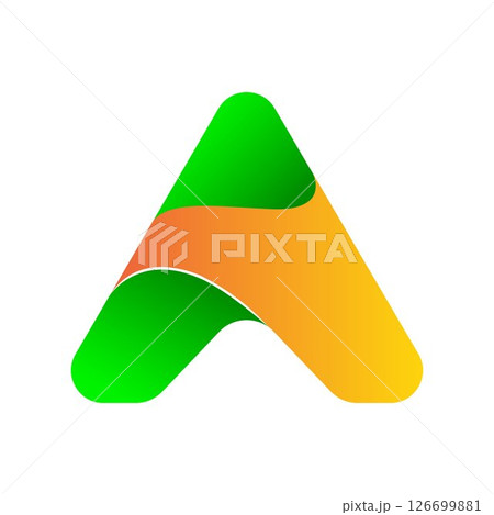 Colorful logo with green,yellow and orange letter a	 126699881