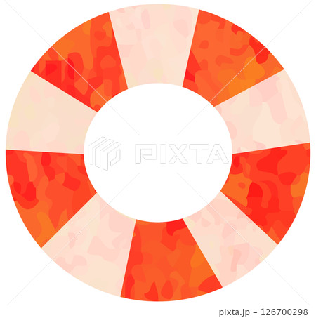 赤と白の浮き輪のイラスト ベクター素材 126700298