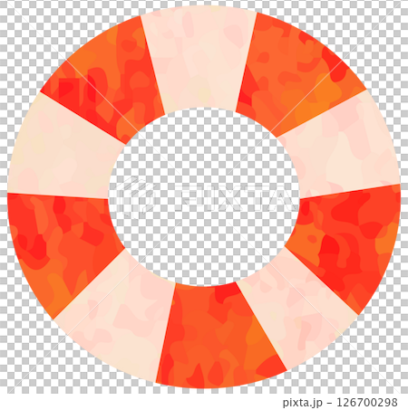 赤と白の浮き輪のイラスト ベクター素材 126700298