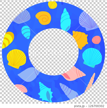 Illustration of a shell patterned swim ring Vector material 126700302