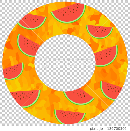Watermelon patterned swim ring illustration vector material 126700303