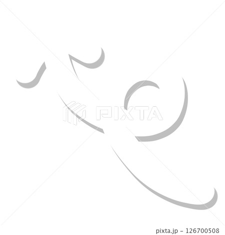 左上向き真っ白くるんクルン矢印のイラスト 左上向き真っ白くるんクルン矢印のイラスト 126700508