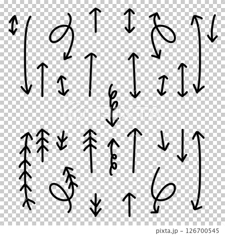 Swirling emphasis arrow set 126700545