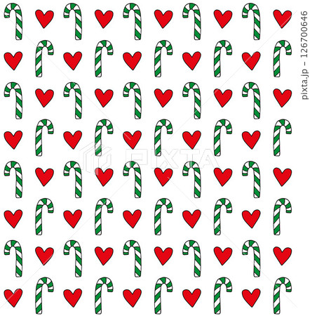 Vector seamless pattern of Christmas candies 126700646