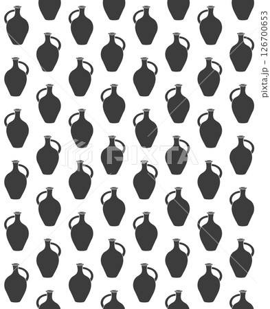 Vector seamless pattern of hand drawn jug 126700653