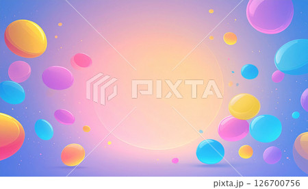 抽象的オブジェクトのカラフルなフレームとグラデーション背景のイラスト 抽象的オブジェクトのカラフルなフレームとグラデーション背景のイラスト 126700756