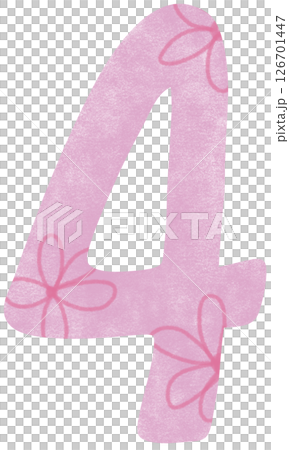 the hand drawing of number illustration number four 126701447