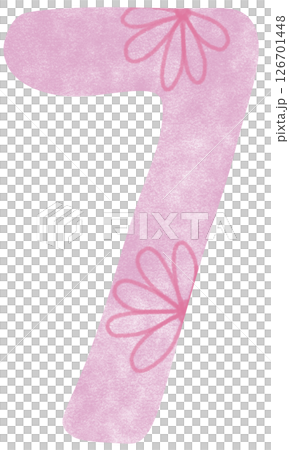 the hand drawing of number illustration number seven 126701448