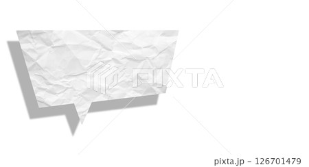 White speech bubble crumpled paper isolated on transparent background 126701479