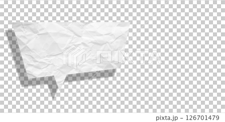 White speech bubble crumpled paper isolated on transparent background 126701479