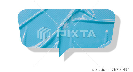Light blue speech bubble crumpled paper isolated on transparent background 126701494