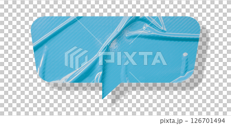 Light blue speech bubble crumpled paper isolated on transparent background 126701494
