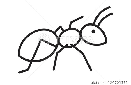 アリのシンプルな線画イラスト 126701572